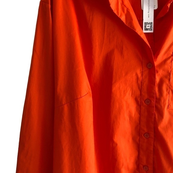 Sanctuary Cotton Button Down Orange Blouse Plus 2X - Picture 5 of 11